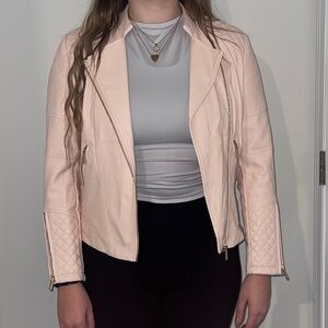 Light pink Calvin Klein leather jacket
